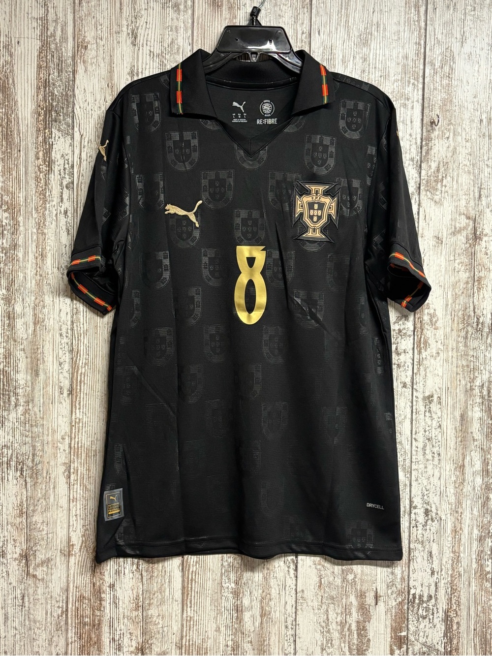 Puma Black & Gold Portugal Men's Football Jersey